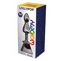 Металева анальна пробка Wooomy Lollypop Double Ball Metal Plug Red M діаметр 3,1см, довжина 9,4с, фото 4