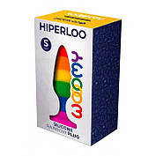 Силіконова анальна пробка Wooomy Hiperloo Silicone Rainbow Plug S, діаметр 2,4 см, довжина 9 см, фото 4