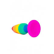 Силіконова анальна пробка Wooomy Hiperloo Silicone Rainbow Plug L, діаметр 3,9 см, довжина 13,1 см, фото 5