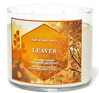 1, Большая ароматизированная свеча Bath and Body Works на 3 фитиля Leaves Оригинал