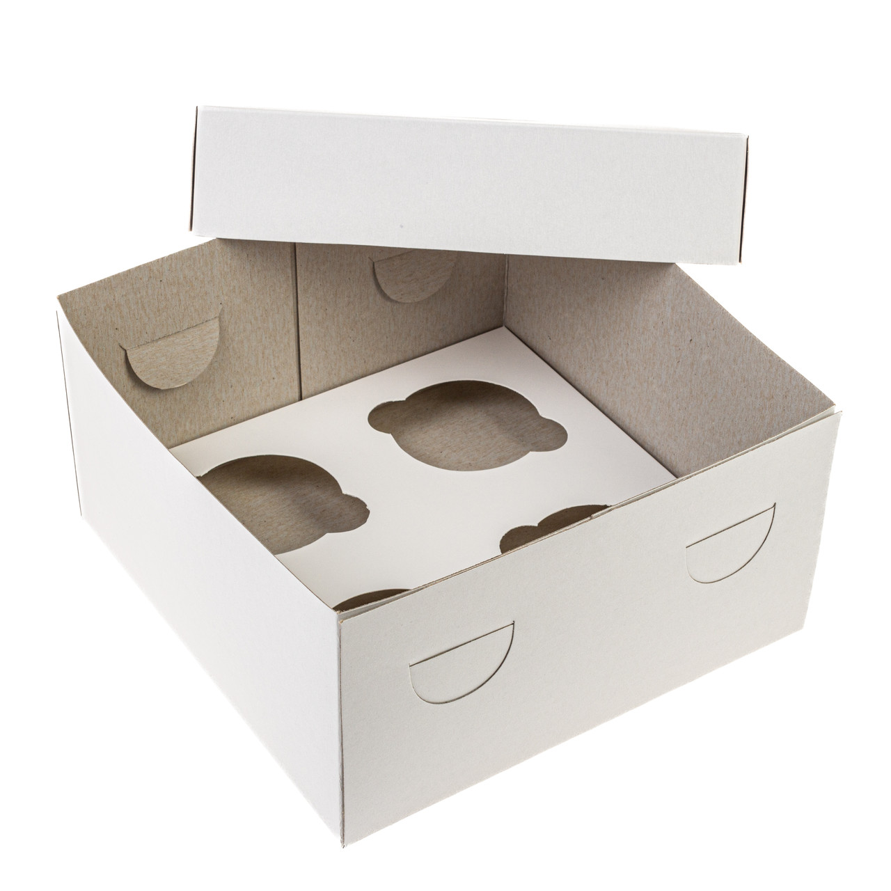 Коробка 200х200х105 (на 4 капкейка) без вікна (мікрогофра), фото 1