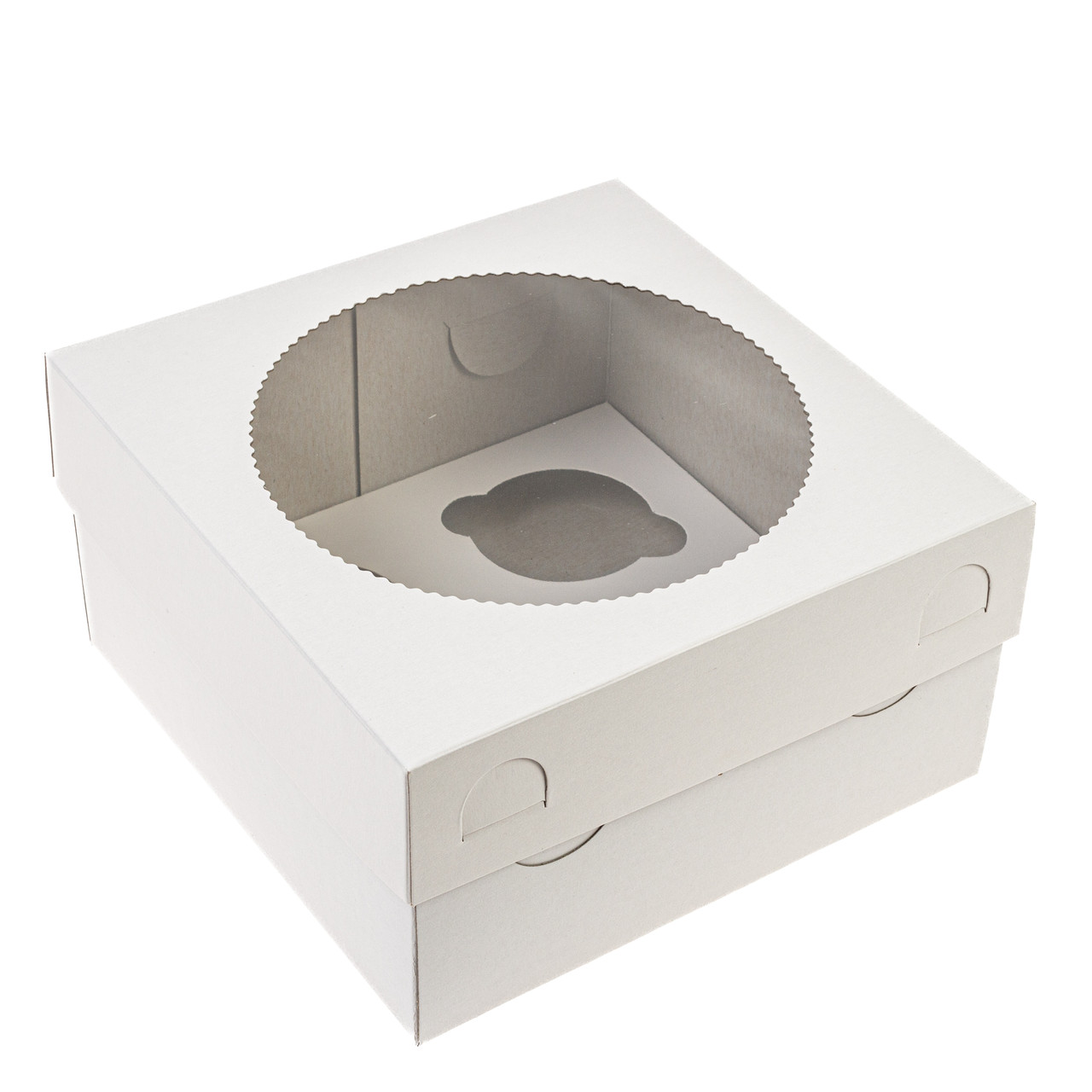 Коробка 200х200х105 (на 4 капкейка) з вікном (мікрогофра), фото 1