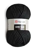 Турецкая пряжа для вязания YARNART CORD YARN / КОРД ЯРН / для вязания ковриков и корзин -750 черний