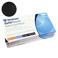 Перчатки Medicom SafeTouch Advanced без пудры 100 шт, XS (черные), 3.3 грамм