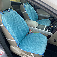 Накидки на сидіння з алькантари Lux ПАЙКА, Квадратний ромб бірюза. Преміум+. Передній комплект