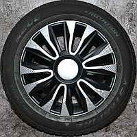 Автомобильные колпаки ARGO R14 AVALON CARBON SILVER&BLACK. Колпаки на диски / Колпаки на колеса.