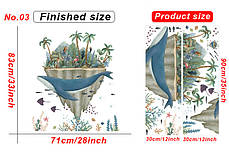 Вінілова наклейка на стіну Синій кит острів (лист 60 х 90 см) Б437-3, фото 2