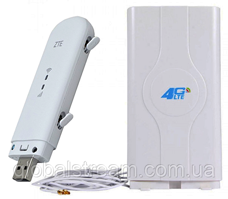 Комплект 4G+LTE+3G WiFi Роутер ZTE MF79U USB Київстар, Vodafone, Lifecell з антеною MIMO 2×9dbi Укр