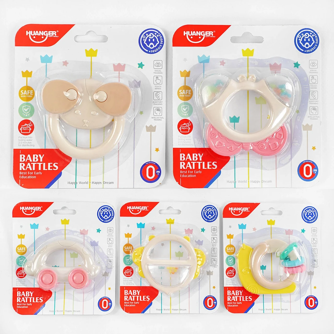 Брязкальце НЕ 0103 ABCDE  5 видів, на листі, фото 1