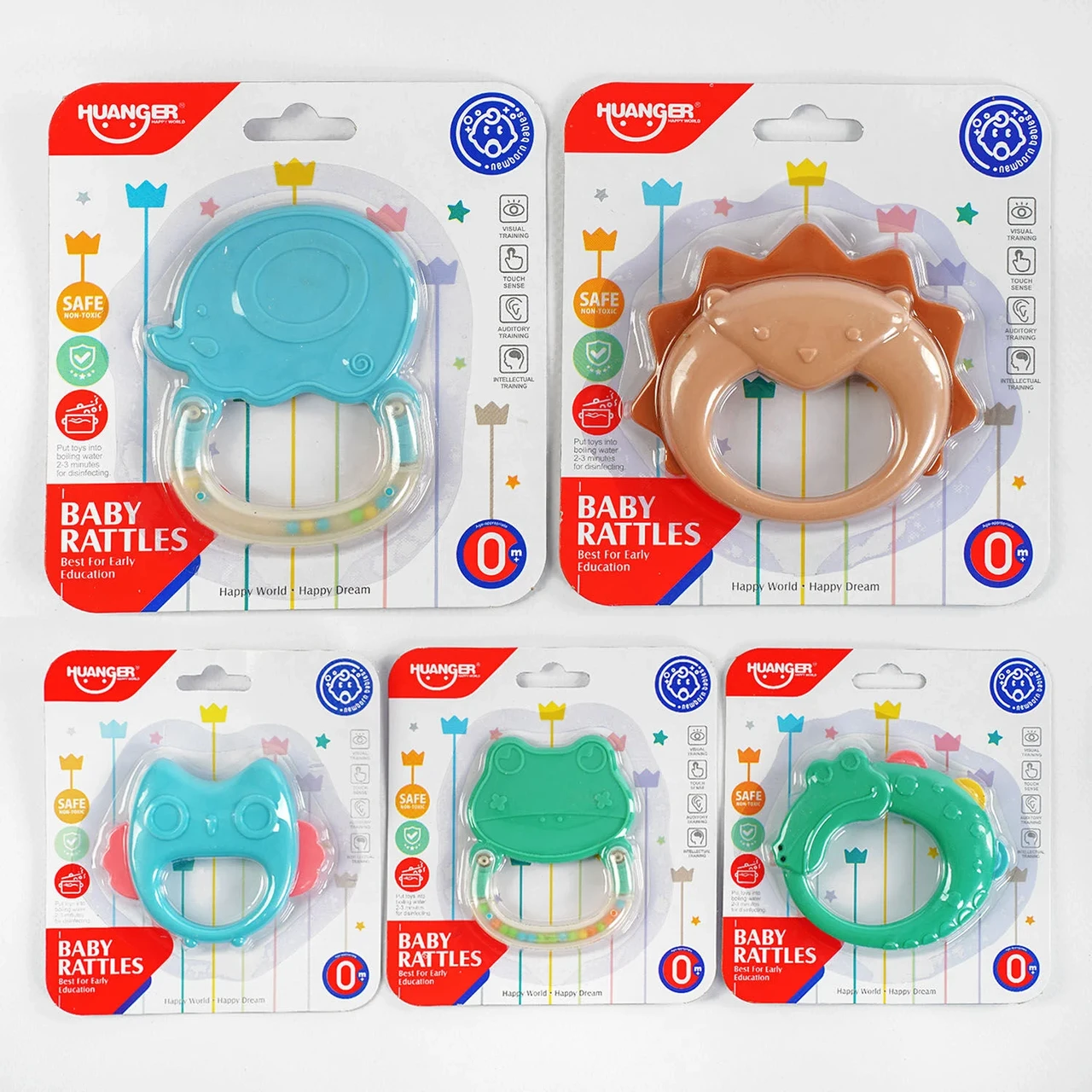 Брязкальце НЕ 0102 ABCDE 5 видів, на листі, фото 1