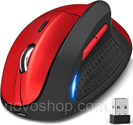 Бездротова вертикальна ергономічна оптична миша KINGTOP K-168 4800DPI