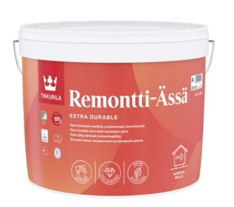 Фарба інтер'єрна для стін та стелі TIKKURILA REMONTTI-ASSA (біла В1) 0.9 л..., фото 1