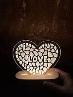 3D світильник Серце, акриловий світильник Серце, оригінальне освідчення в коханні