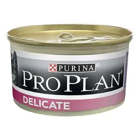 Консервований корм Purina Pro Plan Delicate Паштет з індичкою для котів з чутливим травленням 85 гр