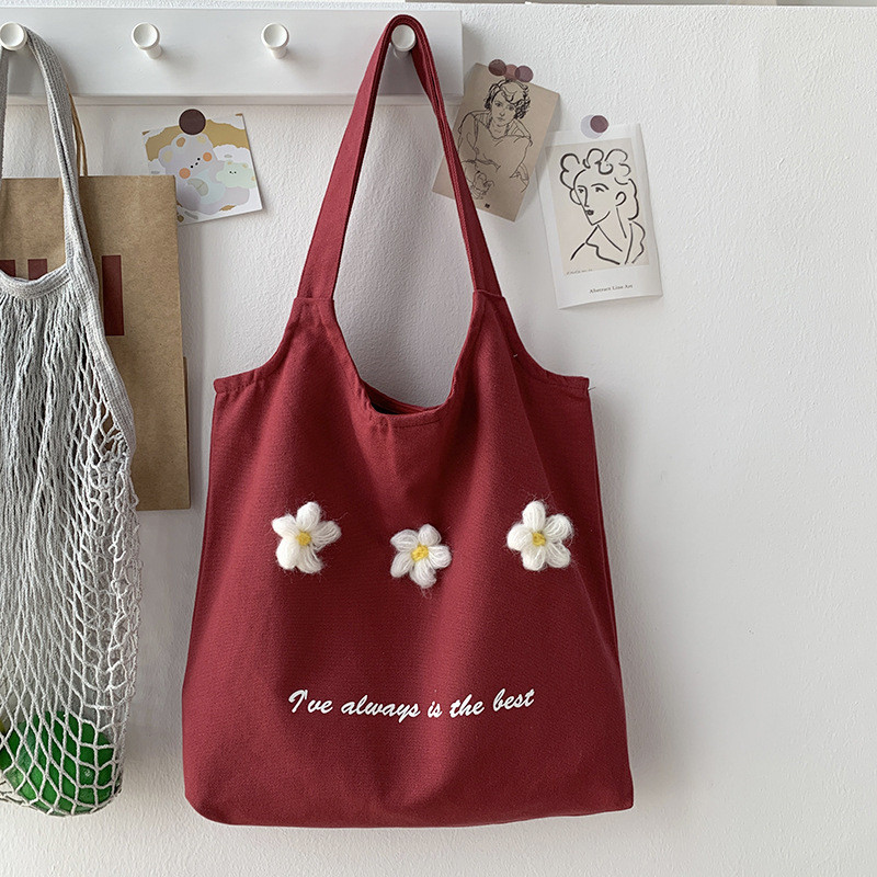 Нова полотняна сумка для дівчаток із квітковим принтом, велика місткість для студентів тільки гуртом, фото 1