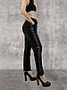 Штани жіночі прямого крою Штани з лампасою з екошкіри у великих розмірах L — 6XL, фото 8