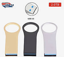 Флешнакопичувач 2 ТБ металевий, сріблястий + перехідник Type-C