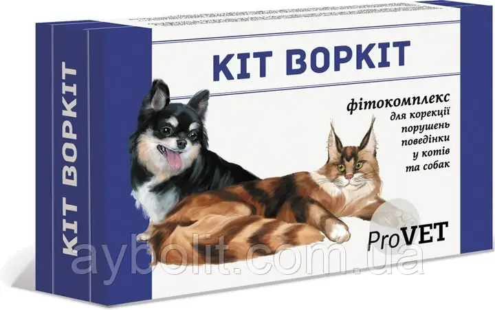 Фітокомплекс для корекції порушень поведінки ProVET Кіт Воркіт для котів та собак, 20 мл (4823082417537)