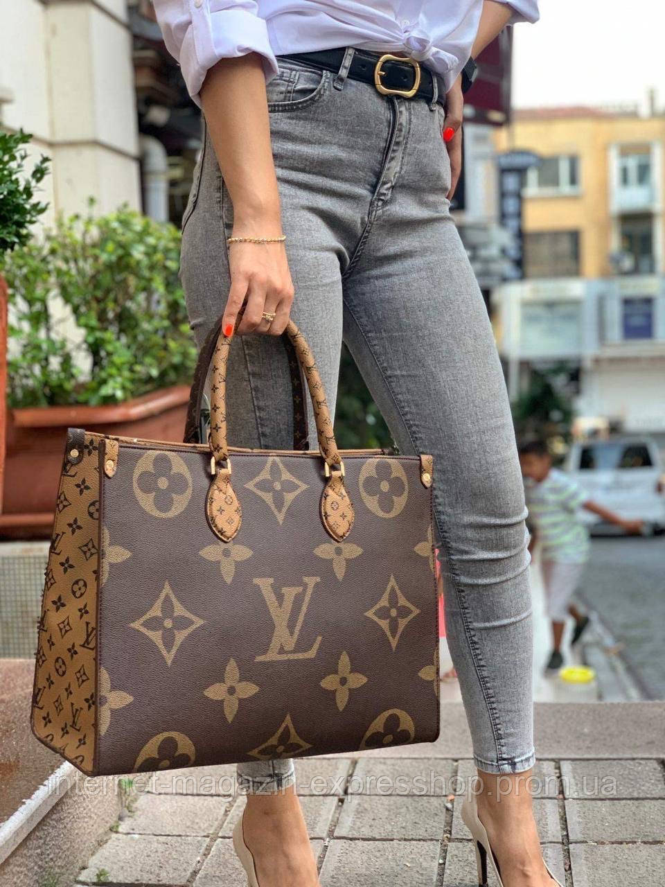 Купить Модная женская большая сумка шопер с ручками Louis Vuitton Луи Витон, цена 2700 ₴ — Prom.ua (ID#1783643706)