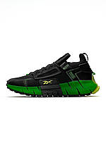 Кроссовки мужские Reebok Zig Kinetica Edge Black Green черные повседневные рибок демисезон спортивные легкие