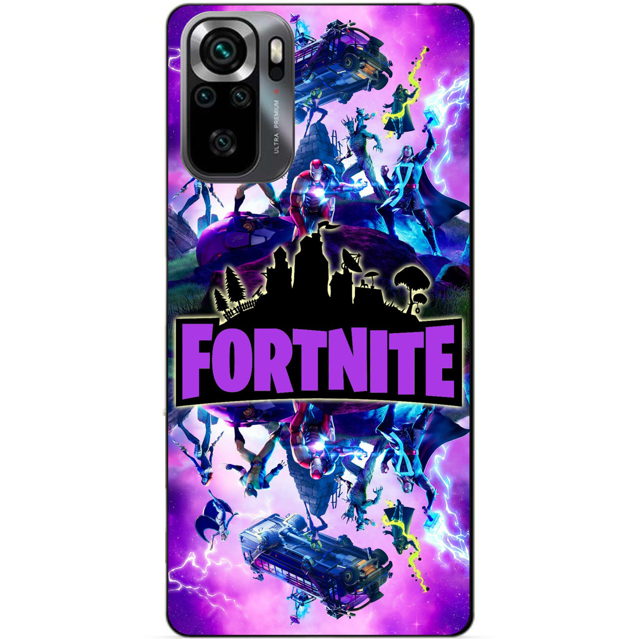 Силіконовий бампер чохол для Xiaomi Poco M5s з малюнком Fortnite Marvel