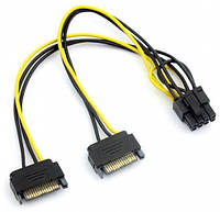 Кабель Video power 8 pin - 2*SATA 15 pin 20см Voltronic для подключения питания (13527)