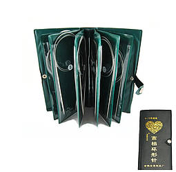 Набір спиць на тросі 40 см металеві Спиці в наборі на волосіні Спиці гачки та аксесуари для в'язання