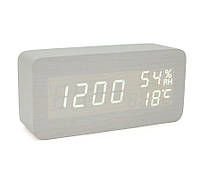 Электронные часы с будильником, температура, влажность Voltronic VST-862SWW Wooden White