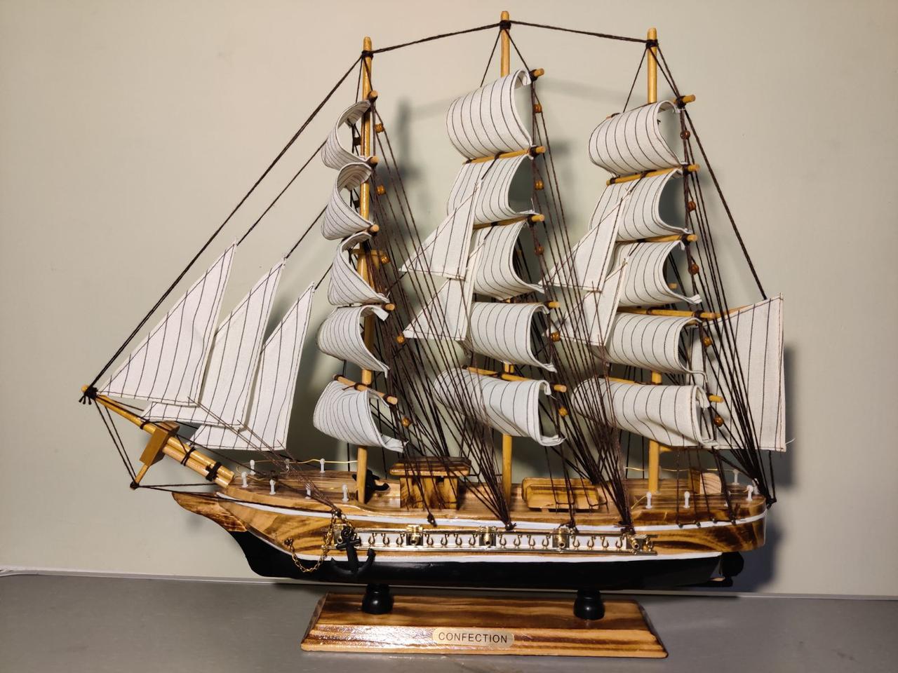 Парусник сувенирный, деревянный корабль 50 см * 10 см * 45 см(высота ...