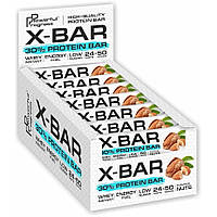 Протеиновый батончик Powerful Progress 30% Protein Bar "X-BAR" MEGA PACK 24 х 50 g Almond