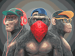 Схема для вишивки бісером ,, Нічого не бачу , Нічого не чую ,Нічого нікому не скажу !,, Cб-1-1003