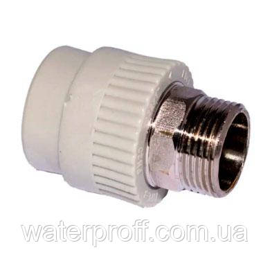 Муфта PPR із зовнішньою різьбою 50х1 1/2" під ключ, EVCI, фото 1