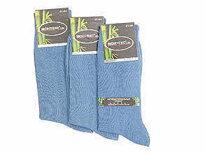 Чоловічі високі шкарпетки Монтекс літні бамбукові антибактеріальні, подвійна п'ятка, без шва, розмір 41-44, 12 пар\уп. сині