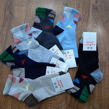 Дитячі стрейчеві шкарпетки"LOMANI Україна" Трикутнички Art: 843 / 12 пар 22-24(34-36)