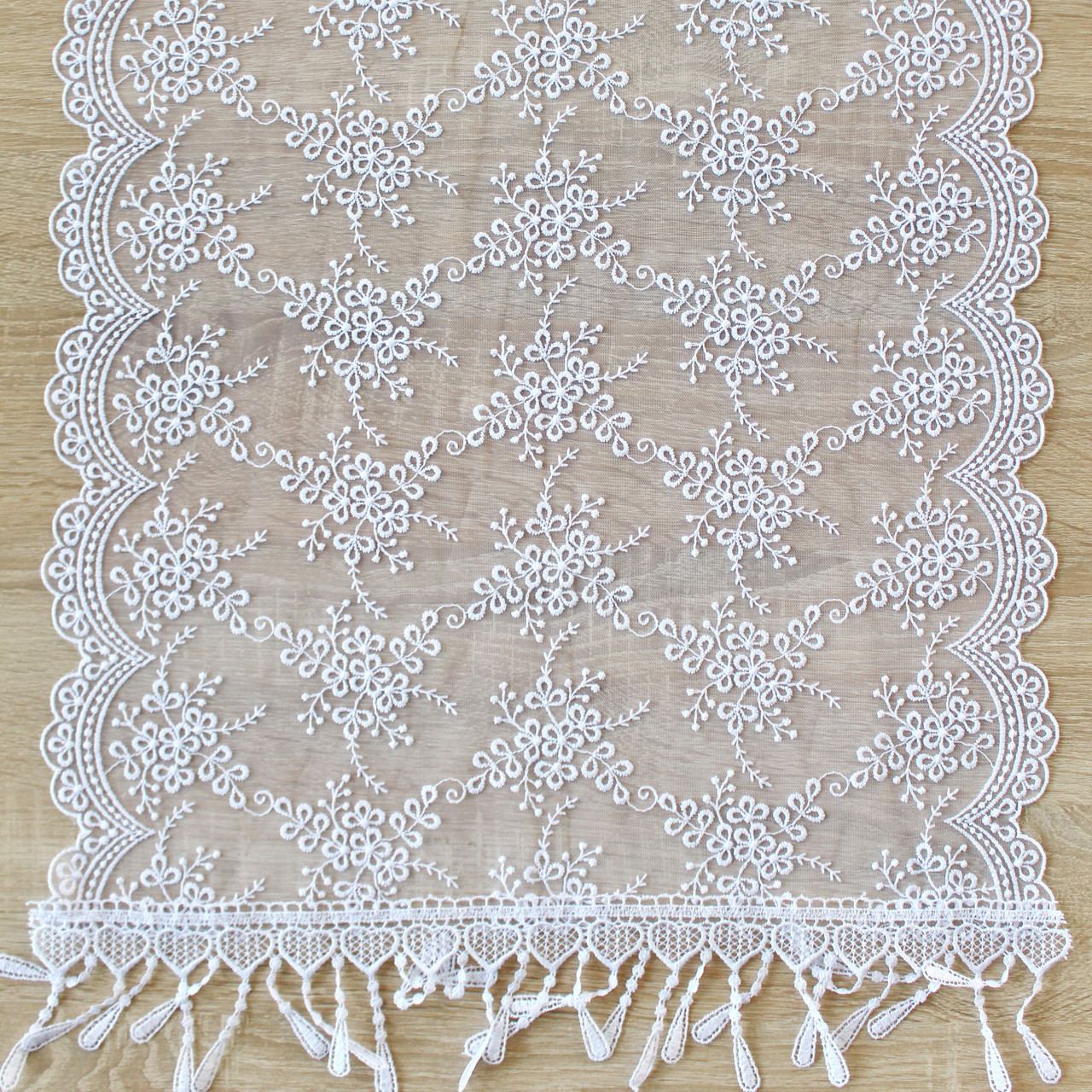 Шарф білий весільний церковний ажурний 150016