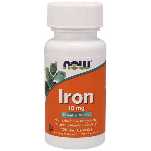 NOW Iron Ferrochel(r) 18 мг - 120 веган капс