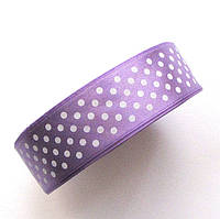 Стрічка в горох 2,5 см індиго