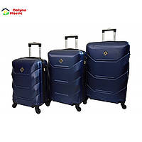 Дорожный набор чемоданов 3 штуки темно-синий