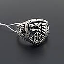 Чоловіча срібна печатка з гербом / тризубом. Патріотична каблучка - перстень. Чорнене срібло 925, фото 9