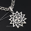 Срібна цепочка чоловіча із підвісом зірка ерцгамми. Чоловічий кулон і ланцюг на шию. 50 см, фото 6