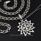 Срібна цепочка чоловіча із підвісом зірка ерцгамми. Чоловічий кулон і ланцюг на шию. 50 см, фото 9