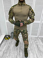 Тактический костюм мультикам военная форма multicam рип стоп хлопок ubacs и штаны с наколенниками весна
