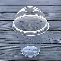 Пластиковый стакан с купольной крышкой 320 мл. (100 шт. / упаковка)
