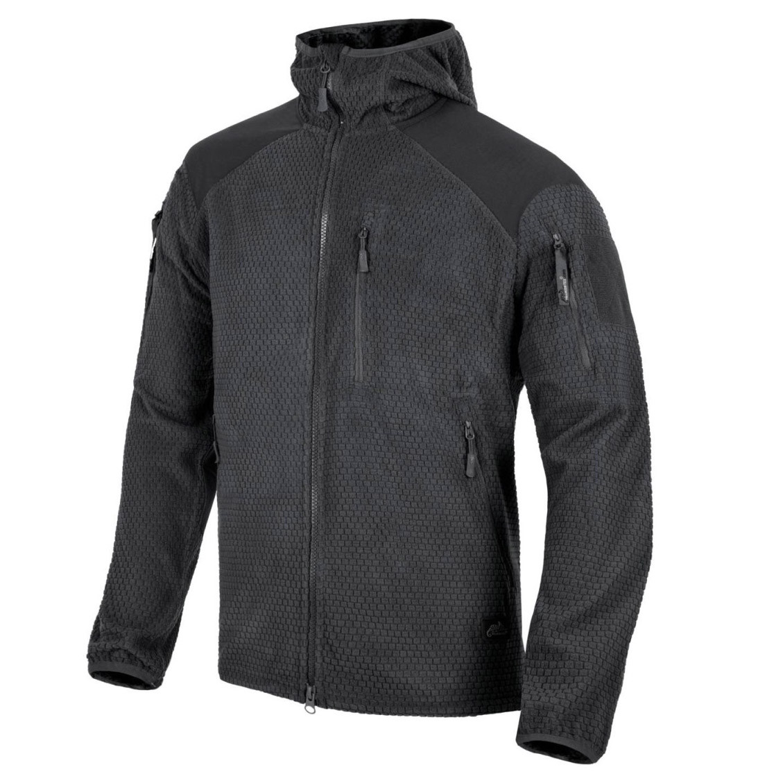 Кофта флісова HELIKON-TEX Alpha Hoodie з капюшоном Black (BL-ALH-FG-01) РОЗМІР XS