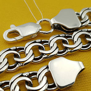 Товстий срібний ланцюжок цепочка Бісмарк (Вага - 70 грам) 10 мм 60 см