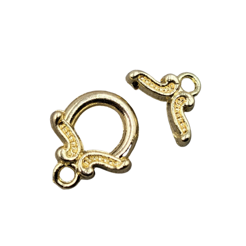 Застібка-тогла Finding Круглі Світле золото 12 мм x 13 мм 12 мм x 8 мм