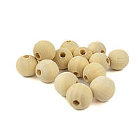 Дерев'яні намистини з натуральної деревини, 13 мм