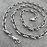 Массивная серебряная цепь якорное плетение. Мужская цепочка серебро якорь 50 гр 55 см