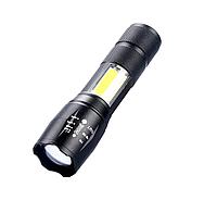 Мощный тактический фонарик BL-2-T6 + COB /Ручной аккумуляторный светодиодный фонарь с зумом/USB зарядка