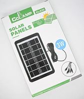 Сонячна панель CcLamp CL-630 з підставкою портативна з USB-кабелем із різними входами 3 W, фото 2